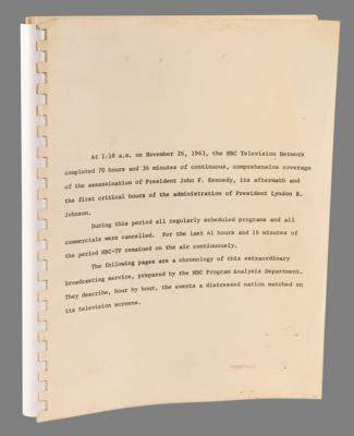 Lot #140 NBC Complete Coverage Reference Book for the Assassination and Funeral of President John F. Kennedy - Image 1