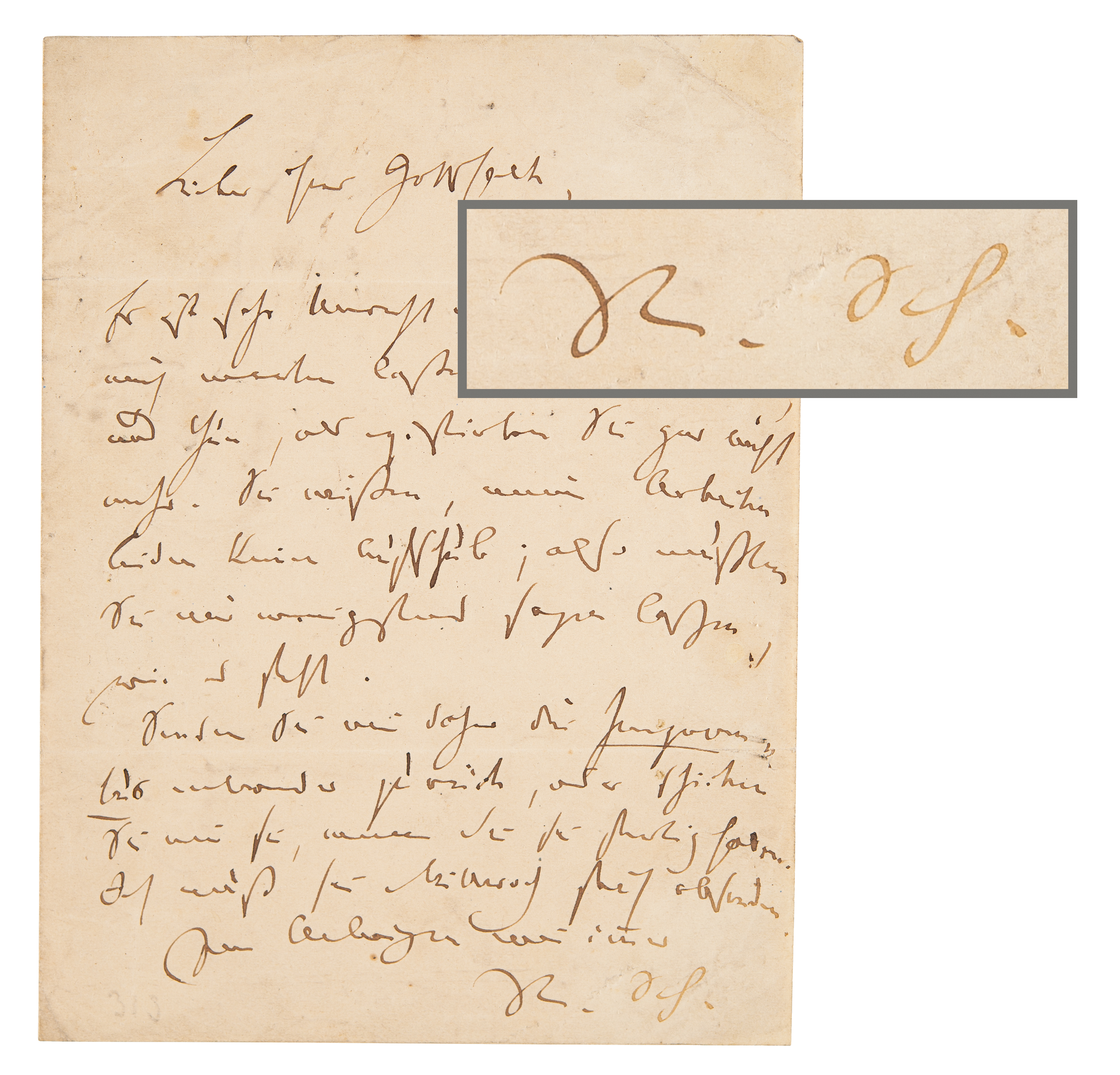 Lot #487 Robert Schumann Autograph Letter Signed - Image 1