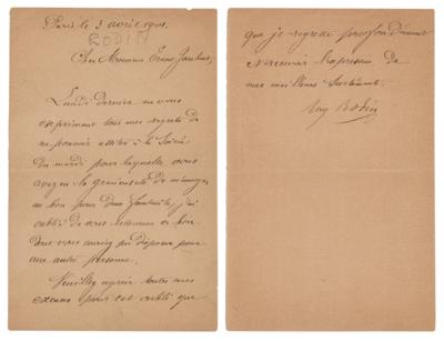 Lot #416 Auguste Rodin Letter Signed - Image 1