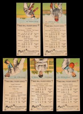 Lot #656 1911 T201 Mecca Double Folders Lot of (5) with Lajoie and Clarke Baseball Cards - Image 2