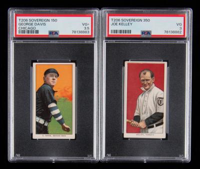 Lot #653 1909-11 T206 Sovereign Lot of (2) HOFers - PSA VG 3 and VG+ 3.5 Baseball Cards - Image 1