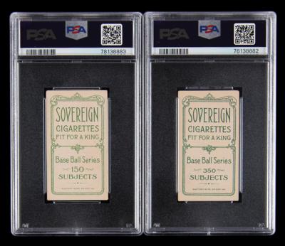 Lot #653 1909-11 T206 Sovereign Lot of (2) HOFers - PSA VG 3 and VG+ 3.5 Baseball Cards - Image 2