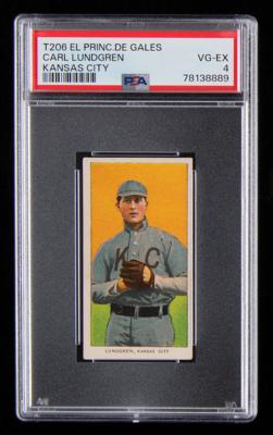 Lot #643 1909-11 T206 Carl Lundgren (Kansas City) with El Principe de Gales Back - PSA VG-EX 4 Baseball Card - Image 1
