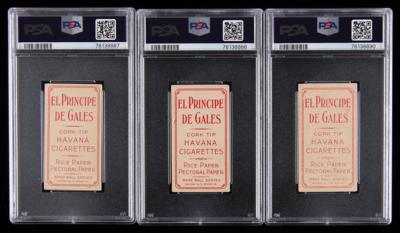 Lot #650 1909-11 T206 Lot of (3) HOFers with El Principe de Gales Backs - PSA VG 3 and VG+ 3.5 Baseball Cards - Image 2