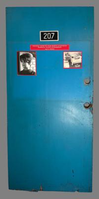 Lot #114 Jack Ruby's Apartment Door: Door from the apartment of Jack Ruby, once exhibited at the JFK Assassination Information Center in Dallas - Image 1