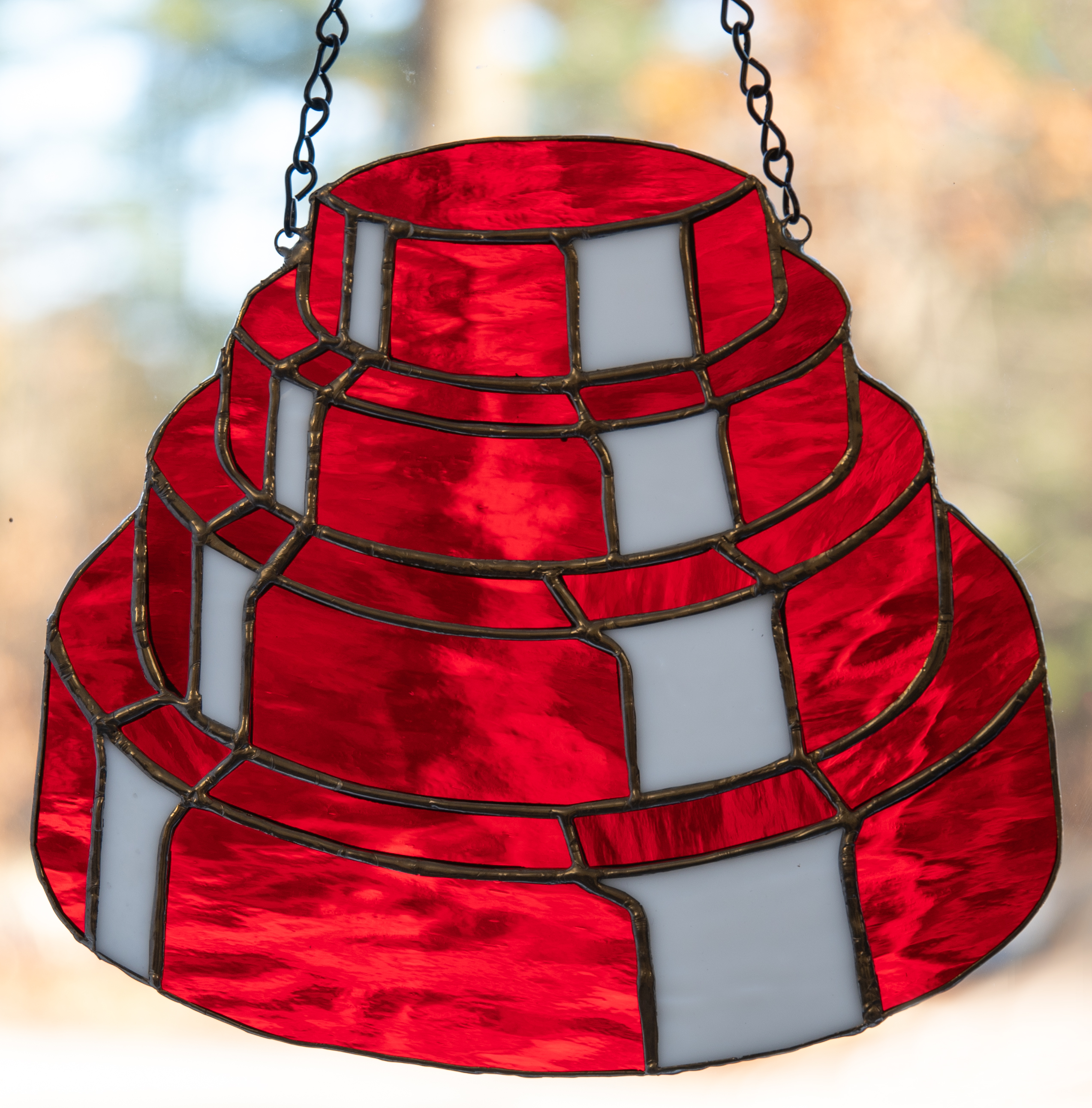 Lot #9207 Devo Original 'Energy Dome' Stained Glass Hanging Artwork by Andrew D Gore - Image 1