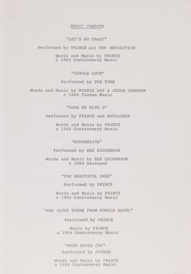 Lot #9256 Prince (2) Draft Scripts for Purple Rain and Graffiti Bridge - Image 3