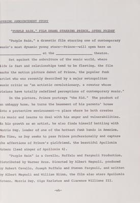 Lot #9256 Prince (2) Draft Scripts for Purple Rain and Graffiti Bridge - Image 4