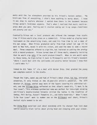 Lot #9266 Prince 1999 Warner Bros. Press Release - Image 4