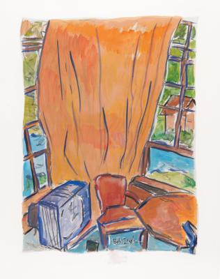 Lot #9050 Bob Dylan Original Painting 'View from Two Windows' -created in 2007 for his acclaimed ?Drawn Blank Series' - Image 1