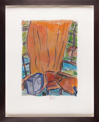 Lot #9050 Bob Dylan Original Painting 'View from Two Windows' -created in 2007 for his acclaimed ?Drawn Blank Series' - Image 2