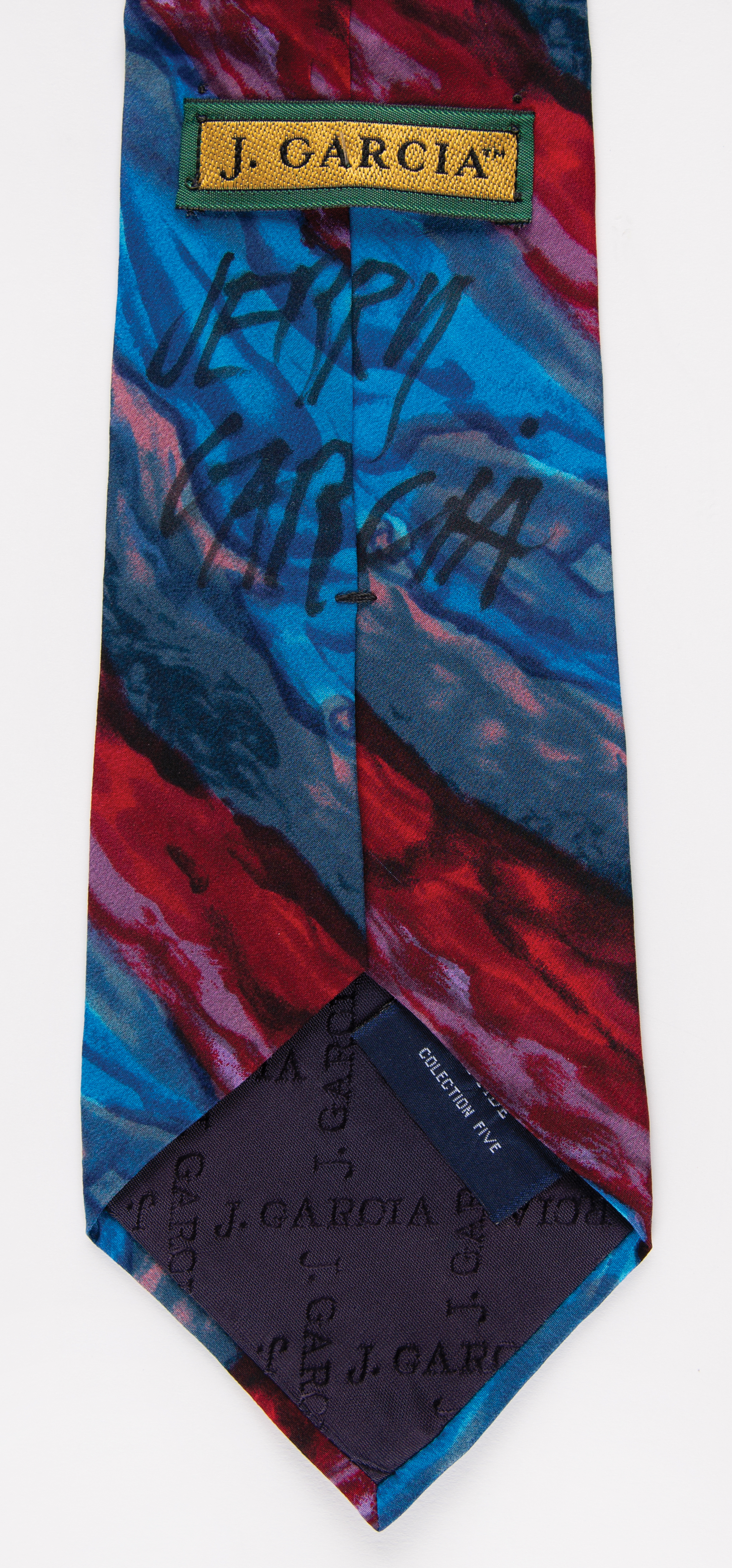 Lot #9087 Jerry Garcia Signed 'Stonehenge Limited' Necktie - 'Riptide' - Image 1
