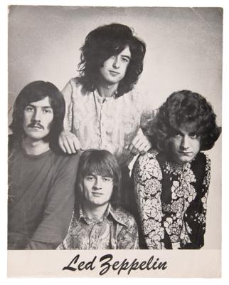 Lot #9089 Unprecedented vintage-signed promo photo of Led Zeppelin, with its original 1969 Atlantic Records press folder - Image 8