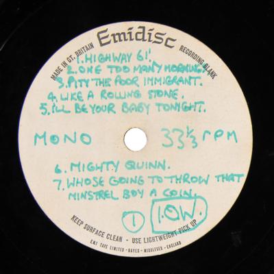 Lot #9051 Bob Dylan 1969 Isle of Wight Festival Acetate Pressing - Image 3