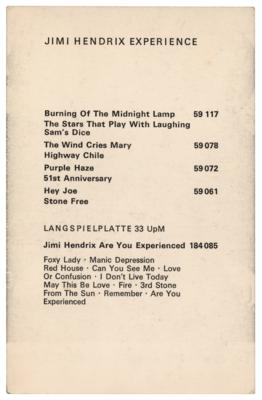 Lot #9070 Jimi Hendrix Experience 1967 Polydor Records Promotional Card - Image 2