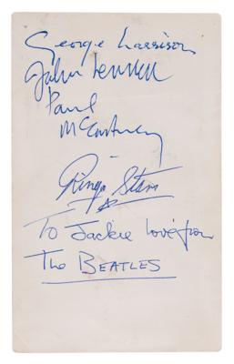 Lot #9002 Beatles Signed 1963 Parlophone Promo Card - the first to show new drummer Ringo Starr - Image 2