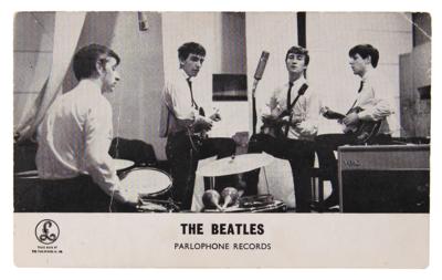 Lot #9002 Beatles Signed 1963 Parlophone Promo Card - the first to show new drummer Ringo Starr - Image 3
