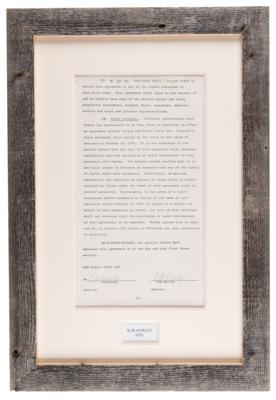 Lot #9155 Bob Marley Twice-Signed Music Contract, with Rare 