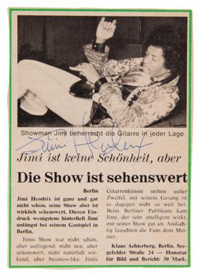 Lot #9059 Jimi Hendrix Signed German Concert Review - Image 1