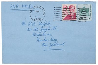 Lot #9006 John Lennon Signature (One of His Last Autographs - Postmarked December 1, 1980) - Image 2