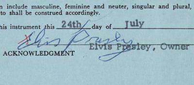 Lot #9114 Elvis Presley Signed Mortgage Document for Private Plane - Image 4