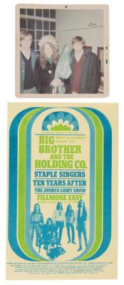 Lot #9135 Janis Joplin Ephemera Lot of (8) with Rare Full 