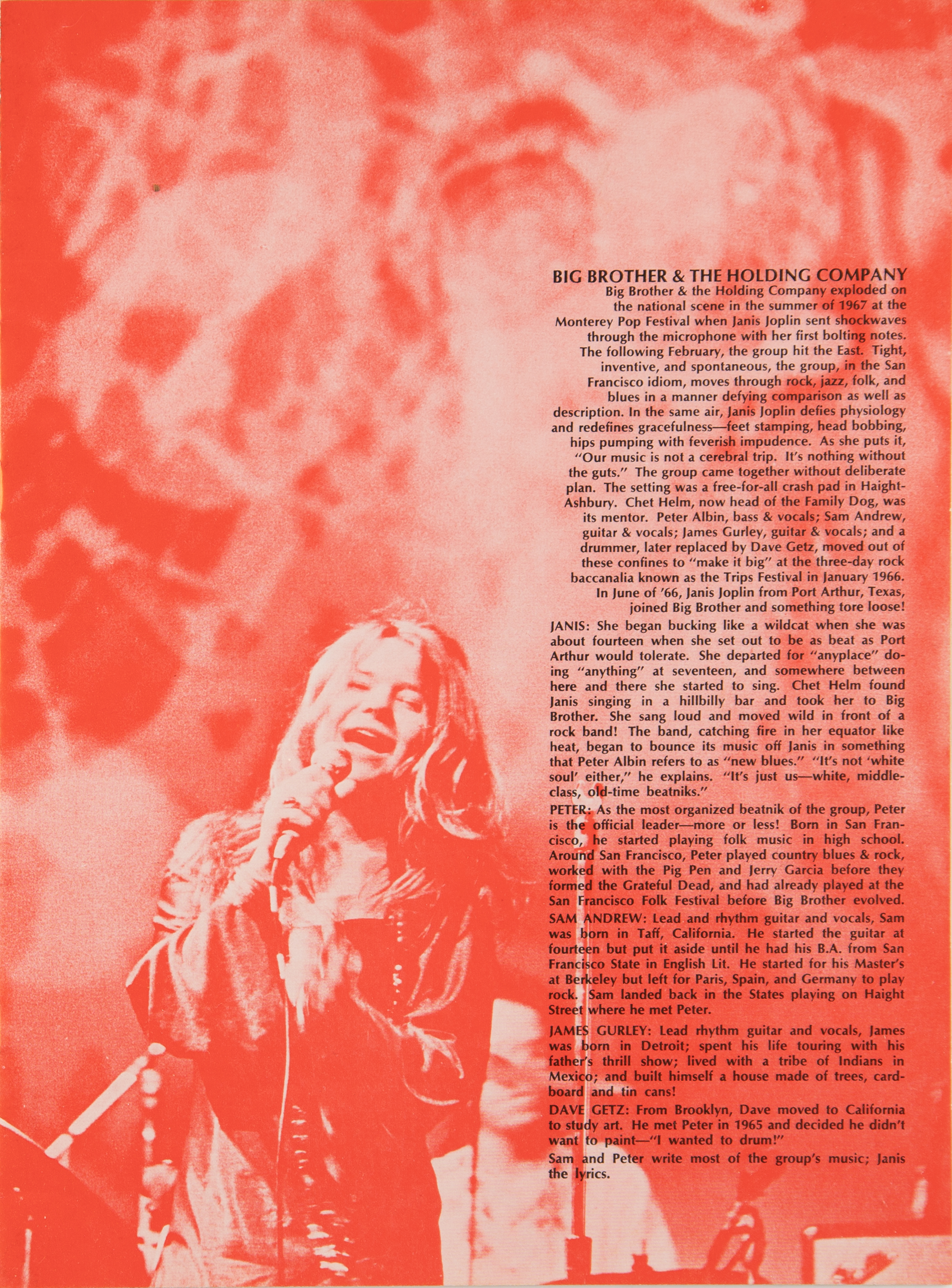 Lot #9135 Janis Joplin Ephemera Lot of (8) with Rare Full 