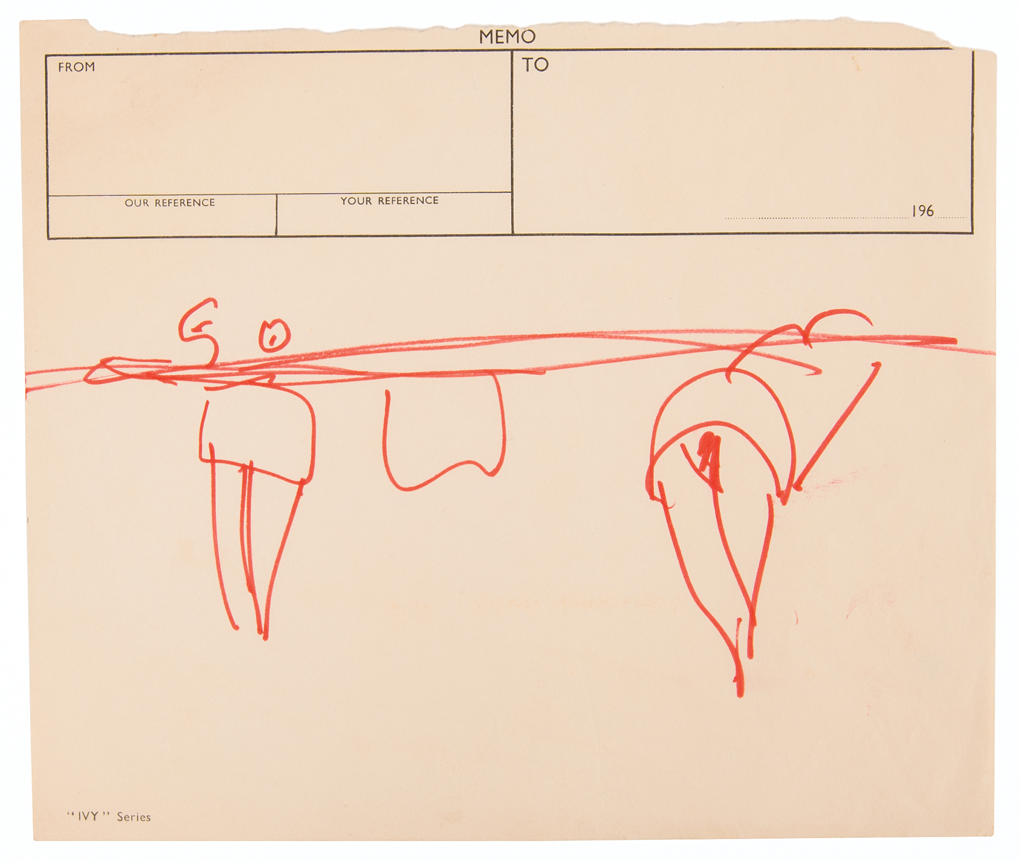 Lot #9009 John Lennon Original Sketch - Discovered at Apple's Headquarters in 1969 - With Vintage Photographs - Image 2