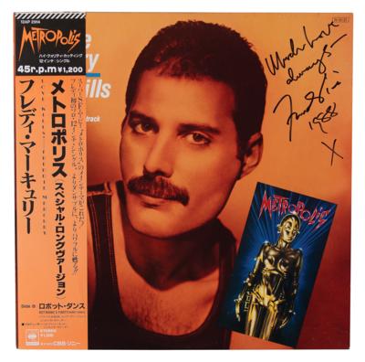 Lot #9102 Freddie Mercury Signed Single Album -'Love Kills' (Japanese pressing) - Image 1