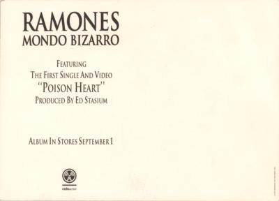 Lot #9176 Ramones 'Mondo Bizarro' Promotional Card - Image 2