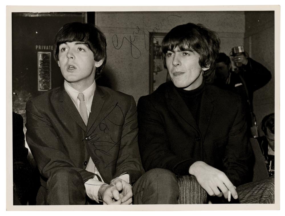 Beatles: Paul McCartney and George Harrison Signed Photograph | RR