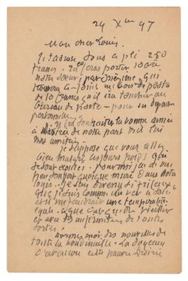 Lot #298 Eugene Boudin Autograph Letter Signed - Image 1