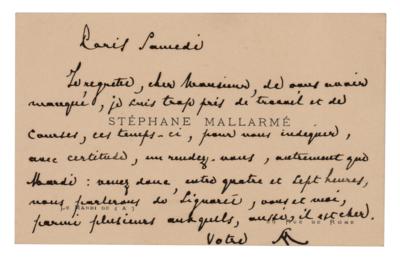 Lot #344 Stephane Mallarme Autograph Letter Signed - Image 1