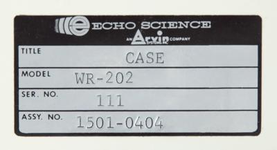Lot #181 Echo Science WR-202 Airborne Video Recorder Airborne Video Recorder - Image 10