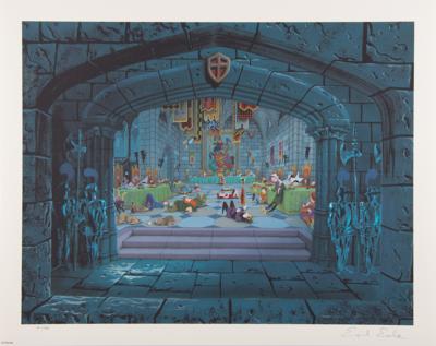 Lot #332 Eyvind Earle Signed 'Sleeping Beauty Castle Tableaus' Limited Edition Giclee Print -'Under the Sleeping Spell' - Image 1