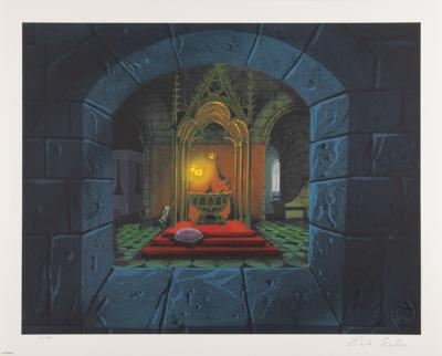 Lot #333 Eyvind Earle Signed 'Sleeping Beauty Castle Tableaus' Limited Edition Giclee Print - 'Sleeping Beauty Cradle? - Image 1