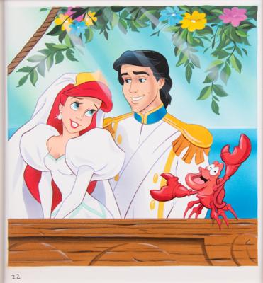 Lot #334 Ariel, Prince Eric, Sebastian, and King Triton original book artwork from The Little Mermaid: Sebastian's Story Original Book Artwork - Image 2
