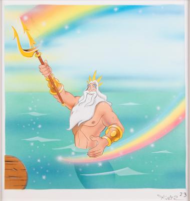 Lot #334 Ariel, Prince Eric, Sebastian, and King Triton original book artwork from The Little Mermaid: Sebastian's Story Original Book Artwork - Image 3