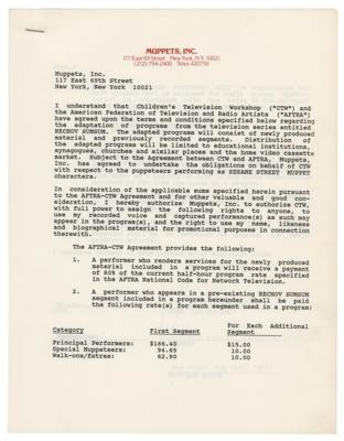 Lot #492 Jim Henson Document Signed - Image 1