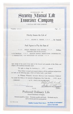 Lot #508 Marilyn Monroe: Milton Greene Life Insurance Document - Image 2