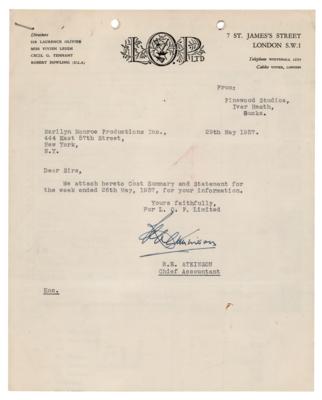 Lot #509 Marilyn Monroe: Prince and the Showgirl Production Documents - Image 2