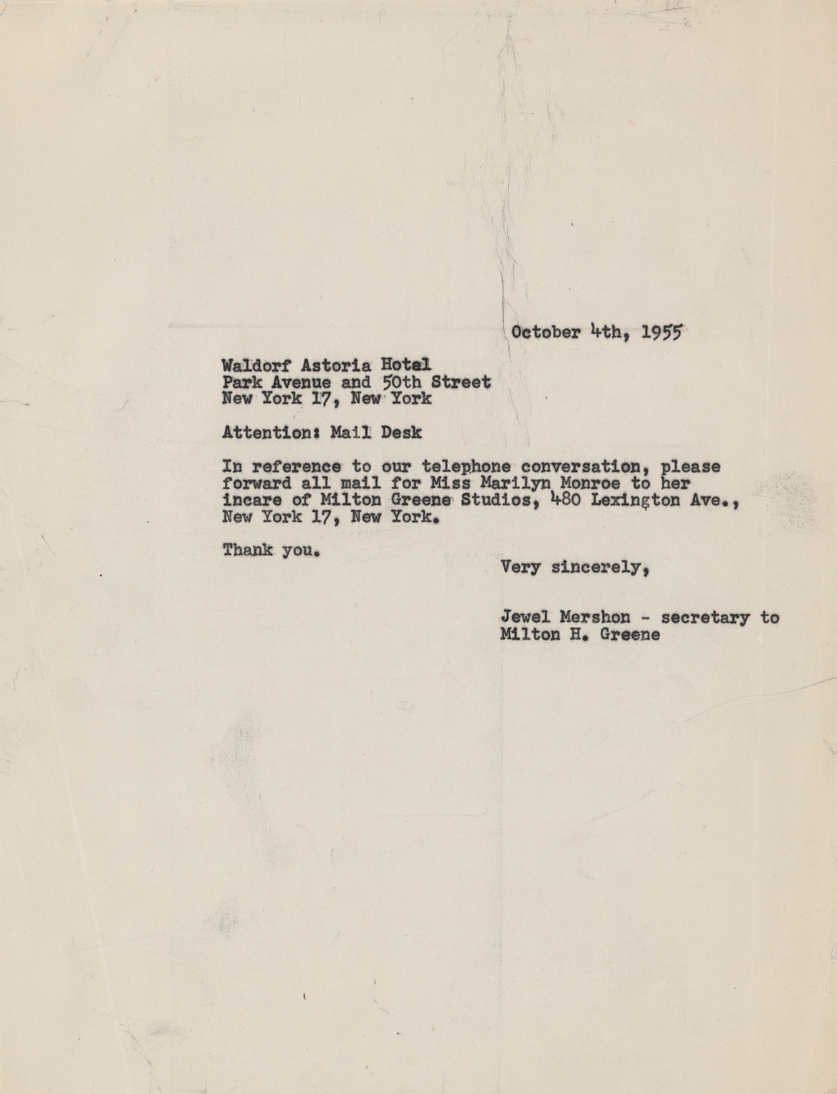 Lot #461 Marilyn Monroe and Arthur Miller Wedding Receipts - Image 11