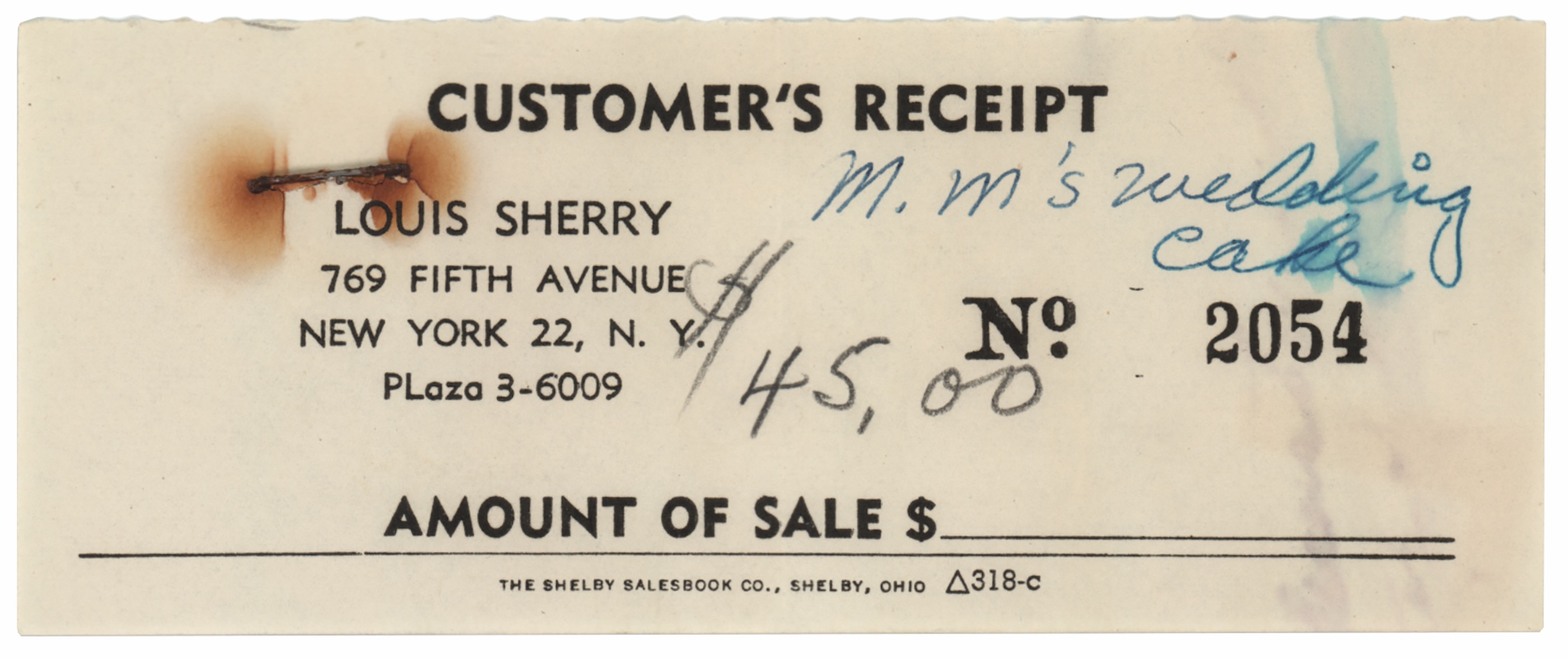 Lot #461 Marilyn Monroe and Arthur Miller Wedding Receipts - Image 3