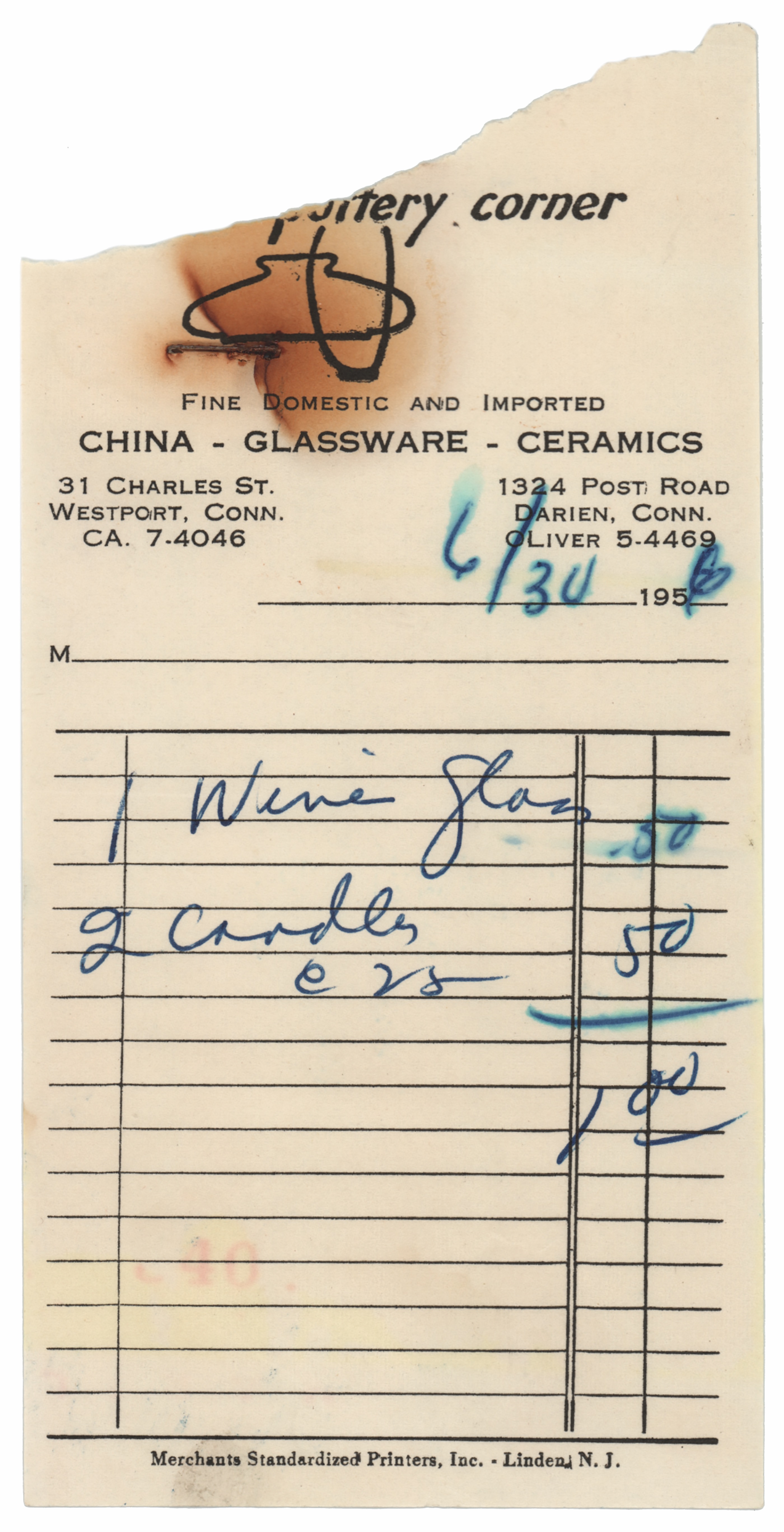 Lot #461 Marilyn Monroe and Arthur Miller Wedding Receipts - Image 6