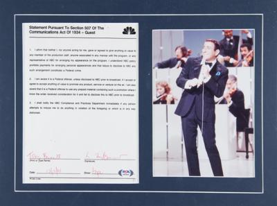 Lot #407 Tony Bennett Document Signed - Image 1