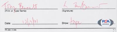 Lot #407 Tony Bennett Document Signed - Image 3