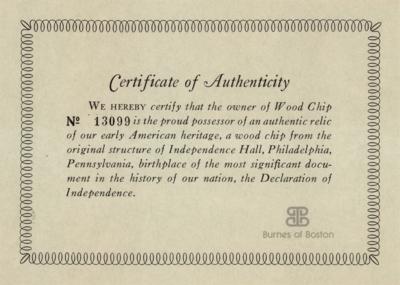 Lot #125 Independence Hall Wood Relic - Image 7