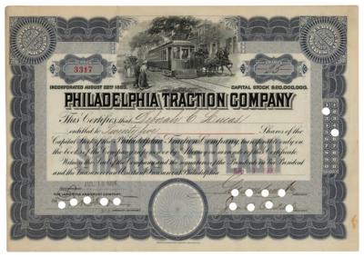 Lot #157 Titanic: George Widener Signed Stock Certificate - Image 1