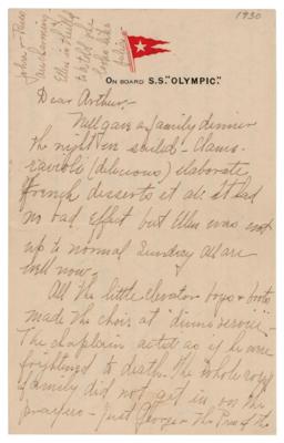 Lot #151 RMS Olympic Passenger Letter - Image 1