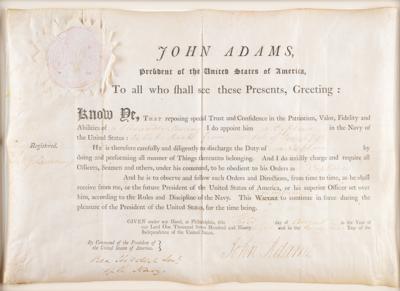 Lot #4 John Adams Document Signed as President for Alexander Murray, One of the US Navy's First Post-Captains - Image 3